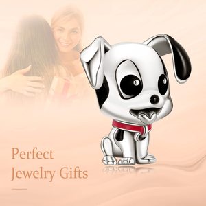 Diseñador 925 joyería de plata esterlina chapado en rodio lindo perro dálmata cachorro esmalte encantos para pulsera DIY Idea de regalo perfecta - Product Image 6