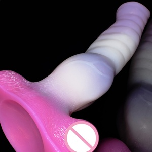 YOCY Gory Raw Meat Color Lifelike Dildo Hawk Wolf Anal Plug Silicone Fantasy Toy for Women Men With <b>Suction</b> Cup Big Knotted - Product Image 5