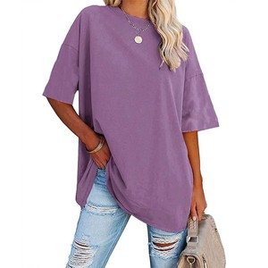 Ropa de <span class=keywords><strong>Mujer</strong></span> Estilo Gótico Europeo Americano, Manga Corta, Cuello Redondo, Holgada, Estampada, de Poliéster, para Primavera-Verano, Nueva - Product Image 3