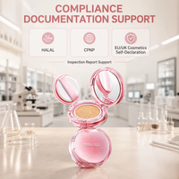 Fond de Teint Compact BB Crème Coussin d'Air Personnalisé OEM, Maquillage Visage, Imperméable, Longue Tenue, Contrôle du Sébum, SPF50+