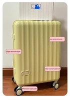 Valise de voyage pour femme en ABS+PC, motif dessin animé, 20 pouces, petite valise cabine rigide, double couche, fermeture éclair anti-explosion, TSA
