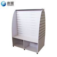 Présentoir autoportant en MDF lavable avec paniers, étagères et tiroirs personnalisés, couleur blanche, pour vitrine de magasin de détail
