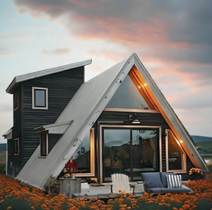 Casa Prefabbricata Triangolare Contemporanea in Acciaio Leggero, Impermeabile e Resistente al Fuoco, Pronta all'Uso per Appartamenti e Ville Vacanza - Product Image 3