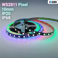 Ruban LED adressable RGBIC ESANN IP20 IP65 IP67 IP68 DC 12V WS2811 30/48/60/72 LED Pixels dynamiques SMD 5050 découpable USB