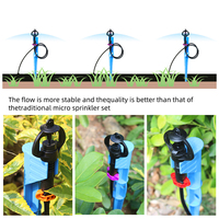 Plástico 360 °   Kit de Microaspersores Giratorios con Estaca para el Suelo, para Riego de Invernaderos, Árboles Frutales y Sistemas de Riego Agrícola