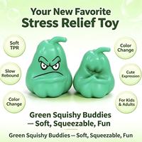Jouet anti-stress Squishy Buddies à récupération lente, mignon jouet à presser en forme de légume de dessin animé, design visage amusant, boîte cadeau individuelle