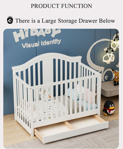 Lettino per Bambini in Legno di Pino Neozelandese Bianco, Convertibile in Divano Letto, con Base Regolabile in Metallo - Product Image 3