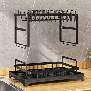 Escurridor de Platos Moderno en Oferta, Ahorra Espacio, Escurridor de Platos de 2 Niveles, Organizador, Juego de Escurridor, Escurridor <span class=keywords><strong>Plegable</strong></span>, Escurridor de Cubiertos - Product Image 6
