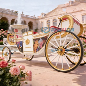 Calèche de mariage de style européen, calèche de tourisme panoramique, calèche royale à toit ouvert pour 6 passagers - Product Image 2
