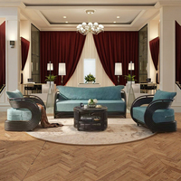 Fauteuils de hall d'hôtel en bois massif, fauteuils de salon modernes en velours doux pour hôtels et appartements