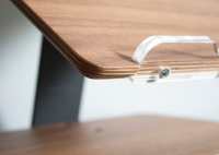Support de tablette pliable style bois, trépied réglable à double axe, installation sur table, support pour ordinateur portable