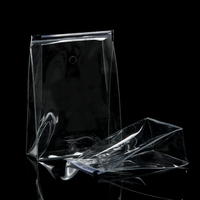 Sac de rangement pour vêtements avec fermeture éclair auto-adhésive, transparent, imperméable et personnalisé pour cosmétiques