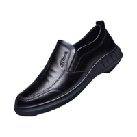 Chaussures en cuir pour hommes d'âge mûr et seniors, toutes saisons, à semelle souple, à enfiler, bout rond, respirantes, décontractées, confortables, en similicuir