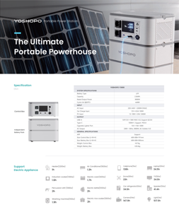 Güç yedekleme güneş enerjisi istasyonu 3000W istiflenebilir Lifepo4 yüksek gerilim açık taşınabilir ev kamp güç istasyonu - Product Image 4