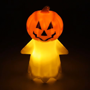 Lámpara de Calabaza Fantasma de Plástico Luminosa con Luz Cálida Amarilla Brillante para Halloween, Linda Luz Nocturna Decorativa para el Festival de los Fantasmas, Regalo - Product Image 2