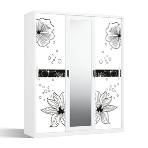 Armario de Acero Impreso con 3 Puertas Correderas y Espejo de 1500mm, Armario de Gran Venta - Product Image 1
