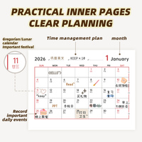 2026 Tempat Pena Kalender Meja Multifungsi dengan Dua Ruang Penyimpanan untuk Kantor dan Ruang Belajar