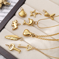 Éléments éternels dorés |   Breloques à double face pour la création de bijoux DIY |   Pendentif maritime en acier inoxydable plaqué or 18K PVD