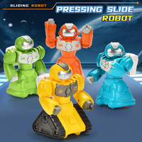 Voitures robots miniatures à inertie mignonnes, jouets à pousser et à faire rouler, design de dessin animé, en plastique durable