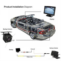 Caméra de recul HD grand angle pour voiture, caméra vidéo de recul pour véhicule, caméra de stationnement avec vision nocturne 4/8/12 LED