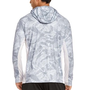 Venta al por mayor personalizado ventilado ligero Camo Tie Dye pesca hombre cuello redondo camisas pesca Sudadera con capucha con cremallera - Product Image 4