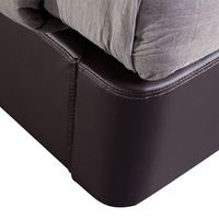 Cadre de lit super king size de luxe de haute qualité en bois massif avec tête de lit souple et haute