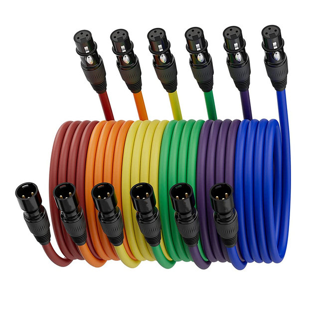 OFC Shilelded XLR Kabel 1M 2M 3M 5M 10M 15M 20M 30M 50M 100M XLR Connector 3 Pin Microphone Audio Cable Custom Color