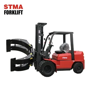 STMA 4000kg capacità fork lift macchina 4tn diesel carrello elevatore della gru rotatore rotolo di carta morsetto con 360 gradi di rotazione