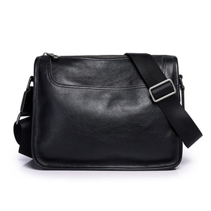 Bolso Bandolera de Cuero Vacuno de Primera Calidad para Hombre, Color Negro Marrón Sólido, Estilo Retro, para Uso Diario - Product Image 5
