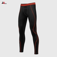 Collants de compression noirs et rouges Leggings pantalons de sport hommes pantalons en jersey de cyclisme