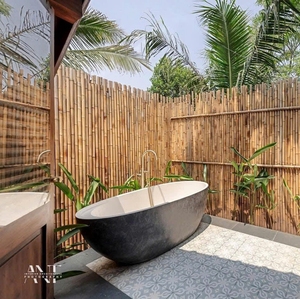 Bañera de Hormigón Negra Contemporánea con Acabado Mate, Bañera Independiente de Cemento Pigmentado para Baño Principal de Lujo B2B - Product Image 6