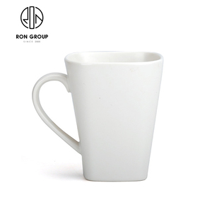 Café bar luz blanca de sopa de cerámica tazas con mango a granel barato tazas de cerámica - Product Image 1