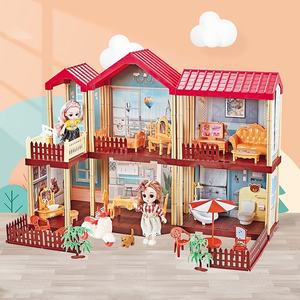 MILI luxe <span class=keywords><strong>maison</strong></span> de poupée 395 pièces avec boîte-cadeau semblant jouer jouet foudre blocs de construction Villa filles princesse <span class=keywords><strong>maison</strong></span> de poupée jouet - Product Image 2