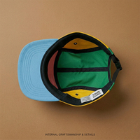 Casquette de camping 5 panneaux en coton vierge SHINY Premium, logo personnalisé, faible MOQ, non structurée, pour sports de plein air, plage, respirante, imperméable pour hommes