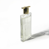 Bouteille de parfum de luxe rectangulaire 80ml bouteilles vides plates transparentes emballage de parfum bouteille de parfum en spray