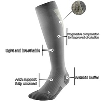 Chaussettes de compression ultra-légères d'automne de haute qualité pour femmes et hommes 20-30mmHg chaussettes hautes en polyester/nylon