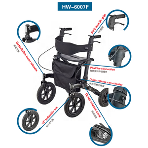 Déambulateur pliant en aluminium pour extérieur, avec accoudoirs médicaux réglables en hauteur, certifié CE ISO, capacité de 180 kg, pour personnes âgées/handicapées - Product Image 6