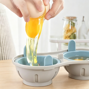 <span class=keywords><strong>Cuiseur</strong></span> à œufs manuel double capacité pour <span class=keywords><strong>micro</strong></span>-ondes Maisons, appareil de cuisson des œufs domestique, gadget de cuisine facile à ranger - Product Image 4