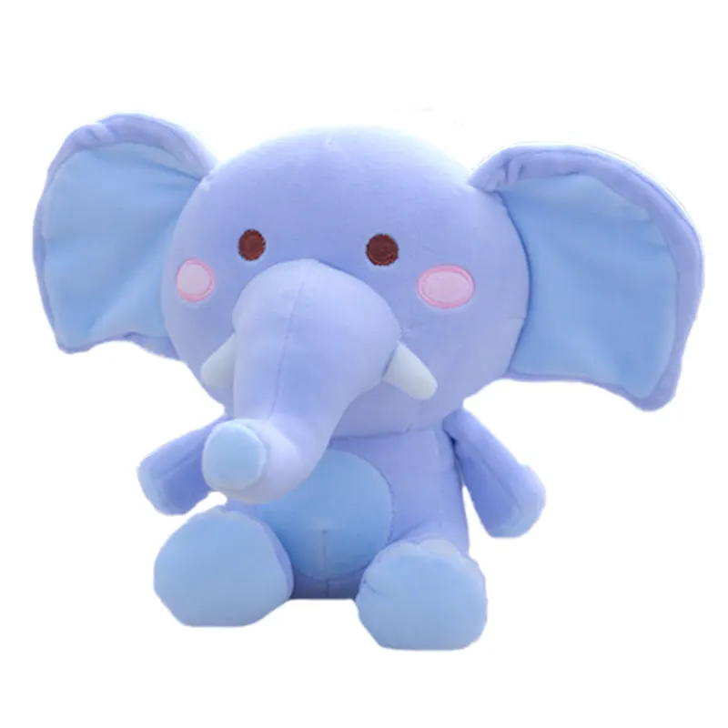 Hot sale OEM customized logo gray embroidery big ear elephant plush toy children's elastic super soft toy elephant plush toy