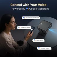 Mini Proyector Portátil 4K con Sistema Operativo Google TV, Cine en Casa LED LCD Inteligente Full HD con 6500 Lúmenes, Sonido Estéreo HIFI para Uso Doméstico