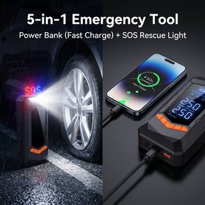 Pompe à air sans fil cylindrique de 20 mm, pompe à air numérique 11,1 V, batterie 3x2000 mAh, banque d'alimentation, lumière SOS, gonfleur de pneus de voiture - Product Image 5