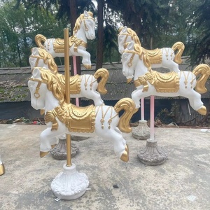 Life Size Resin Party Props Fiberglass Carousel Statue for Birthday Decoration