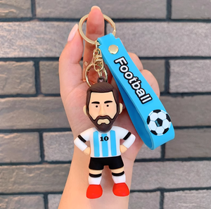 <span class=keywords><strong>Porte</strong></span>-clés de football de dessin animé 3D, figurine de joueur de football, poupée <span class=keywords><strong>porte</strong></span>-clés en caoutchouc pour les amateurs de sport - Product Image 2
