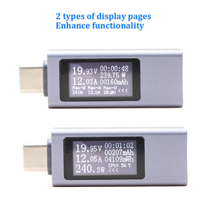 Medidor de potencia de CC con pantalla Digital, amperímetro multifunción de 4-30V, probador de carga de teléfono USB Dual tipo C, 12-24V, cargador de coche - Product Image 4