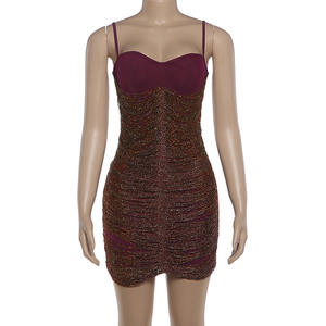 Viviblook Z0131DS01 Vestido de Verano para Mujer, Elegante, con Borlas, Diseño de Parches, Corte Ajustado, Mini Vestido de Fiesta con Tirantes - Product Image 3