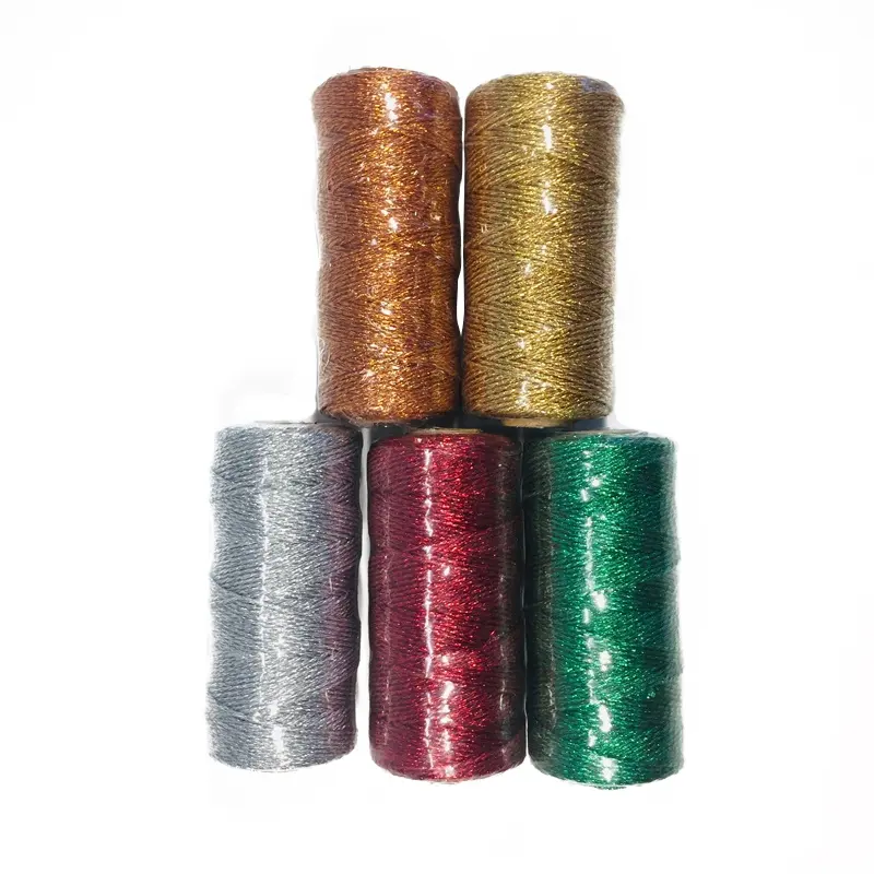 SR 100m 2mm Red Green Rose Glod Silver Metallic Christmas Baker's Twine Spool String 3-Ply for DIY Arts or Crafts Wrapping