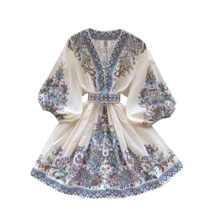 Abito da donna con maniche a lanterna stile francese stile retrò abito di lusso leggero - Product Image 5