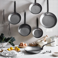 Sartén de acero al carbono de 3,0mm de espesor, compatible con inducción y Gas, sartén de Chef profesional de 20-30cm para Hotel/Restaurante