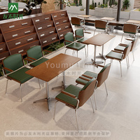 Ensembles de mobilier de café en fer de style industriel moderne, meubles de restaurant durables avec tables et chaises pour la restauration commerciale