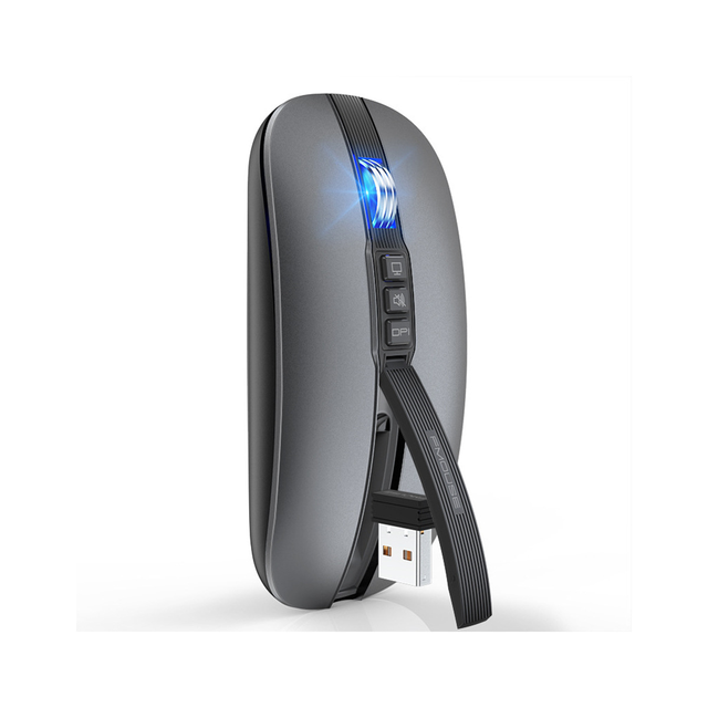 Portable Wireless Gaming Mouse One-Click LED Backlit Silent Dual-Mode Connection (BT5.1 USB 2.4G) for Laptops/IPads Mini Style